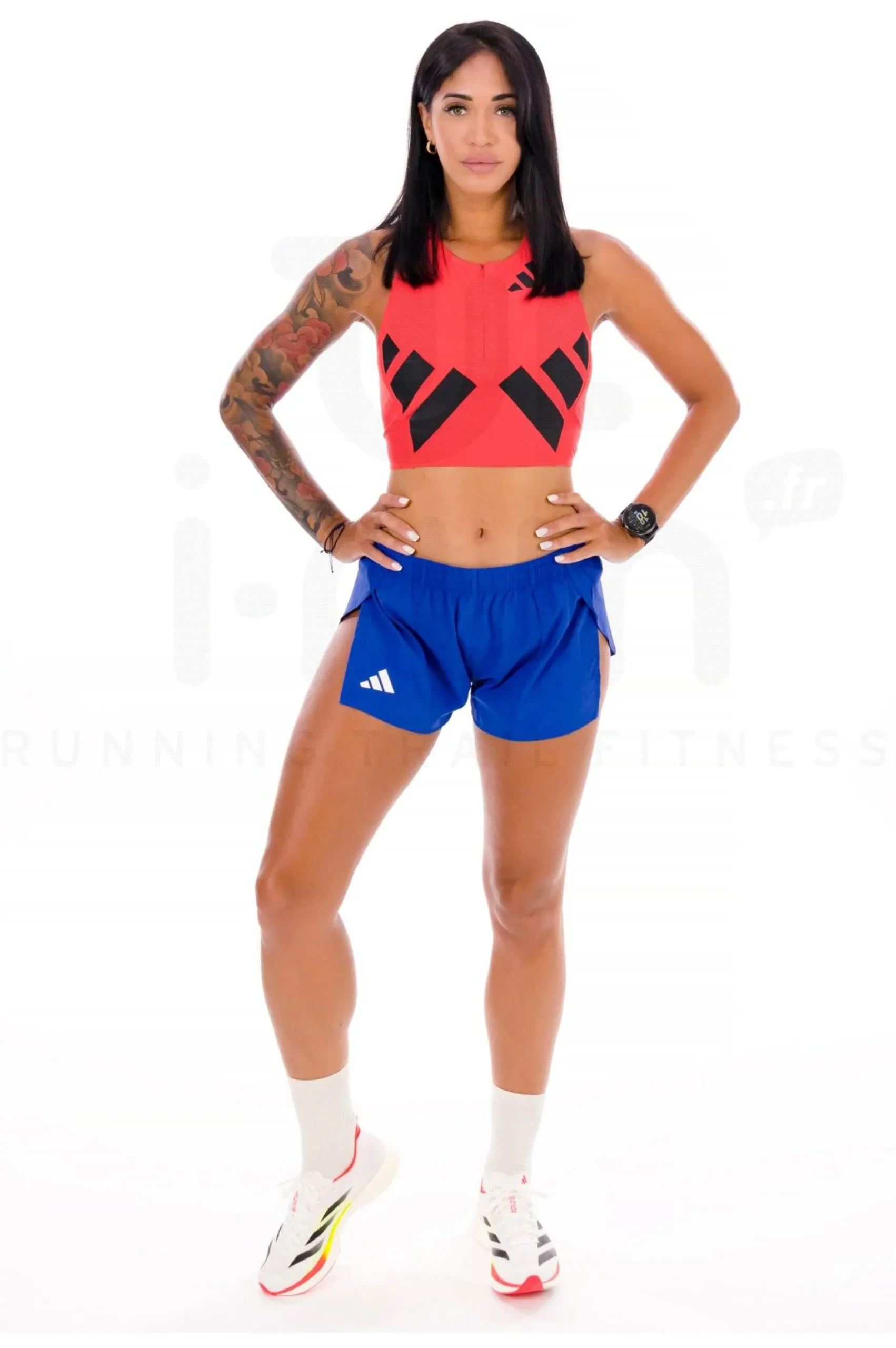 adidas adizero Road to Records Crop top femme^Femme Débardeurs