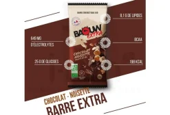 Baouw Barre énergétique bio Extra - Chocolat - Noisette^ Barres