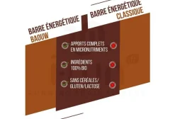 Baouw Barre énergétique bio Extra - Chocolat - Noisette^ Barres