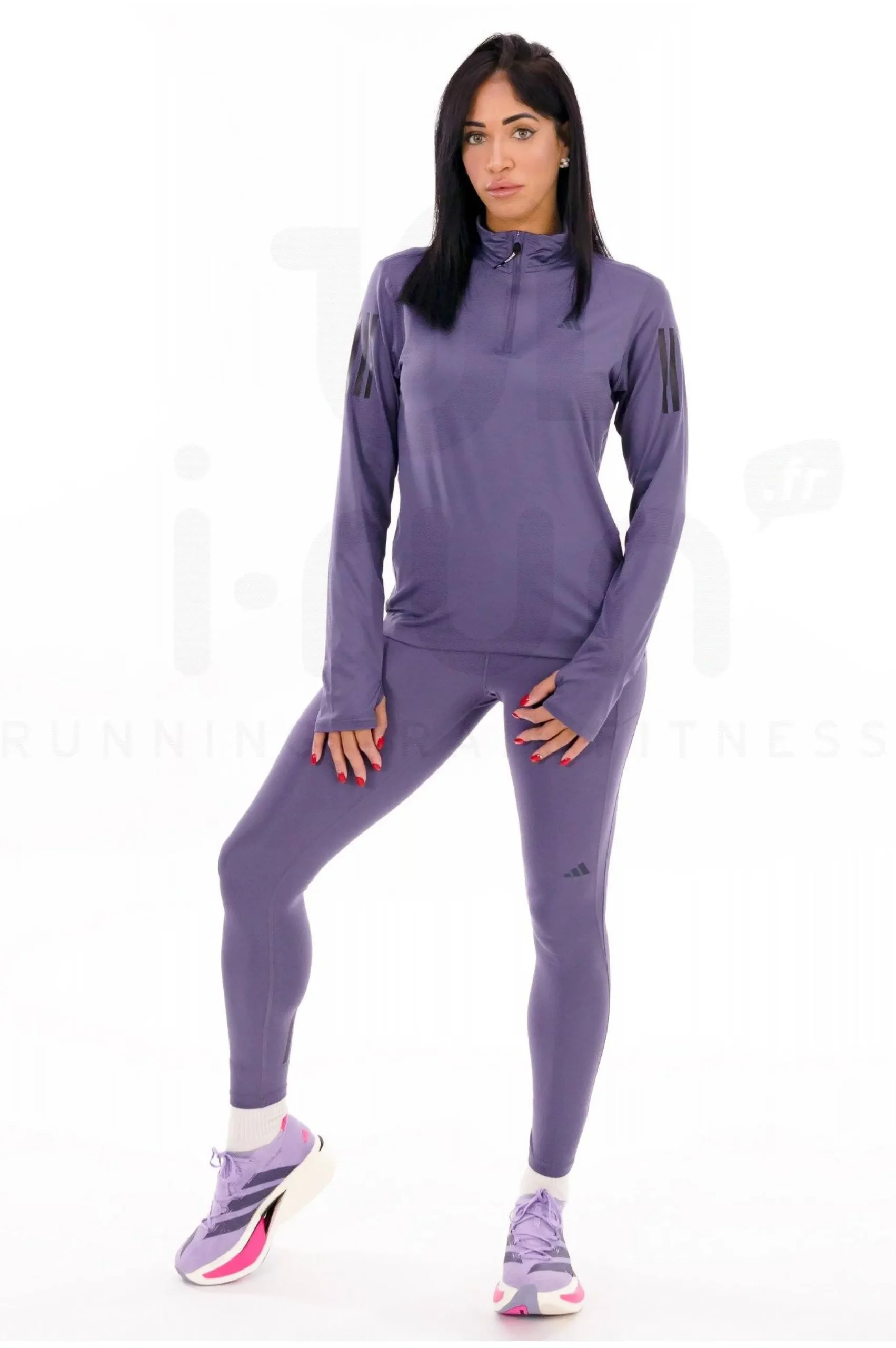adidas Own The Run 1/2 zip femme^Femme Manches Longues